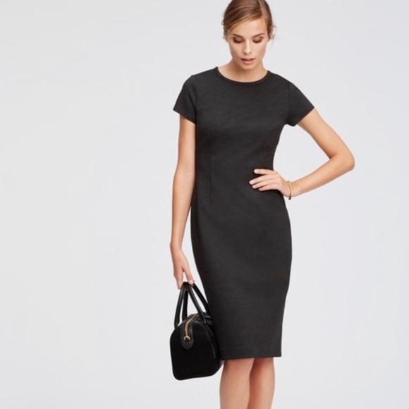 Ann Taylor Dresses & Skirts - Ann Taylor | Ponte Short Sleeve Work Dress in Grey